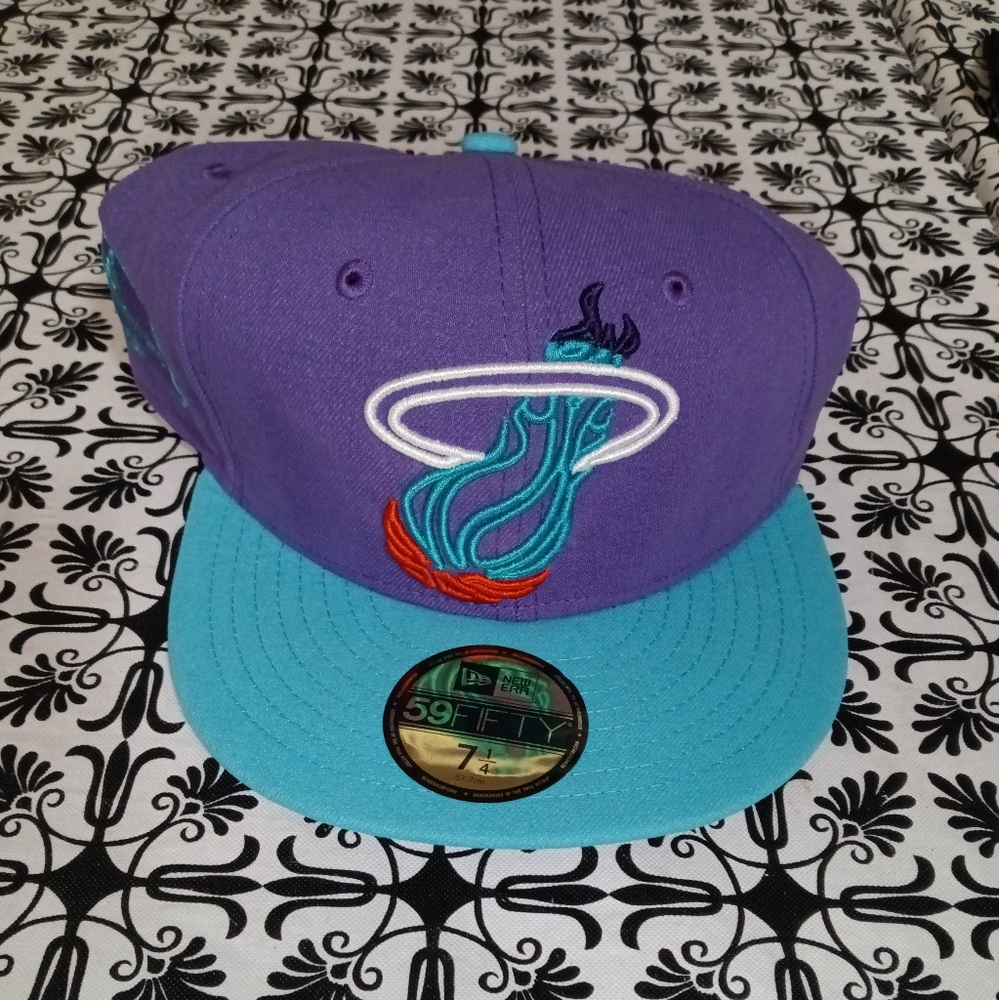 Miami Heat Era 59FIFTY 7 1/4 fitted hat, purple and blue